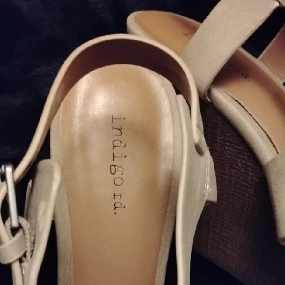 Indigo Beige Strappy Wedge Sandals - Picture 11 of 11